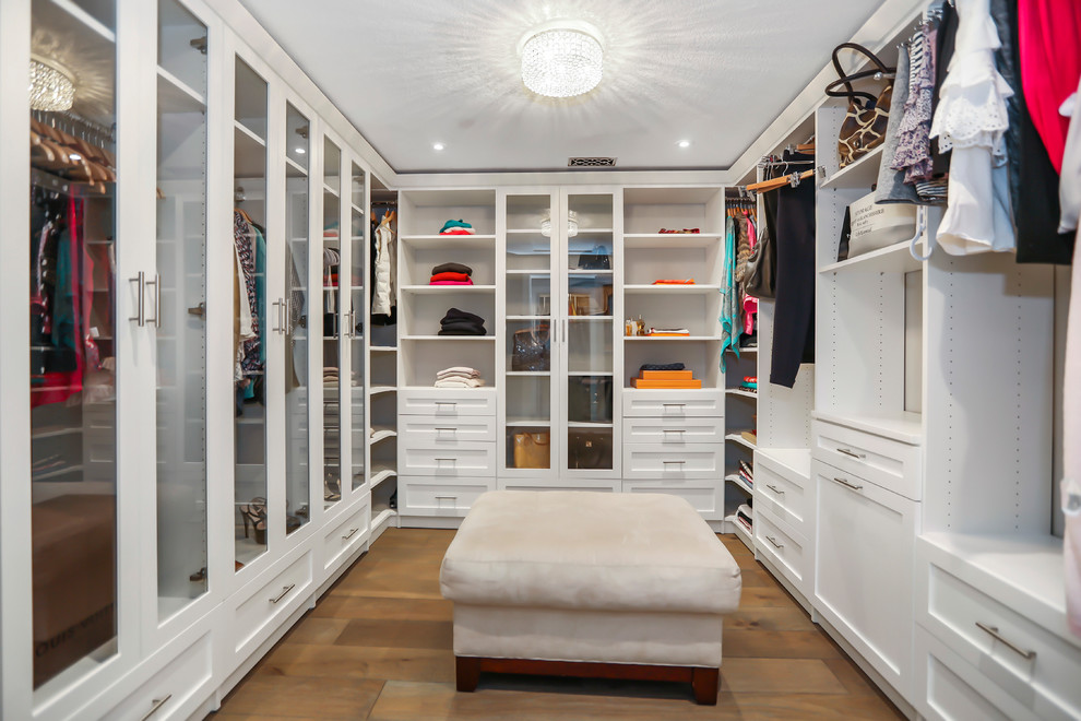 This is an example of a modern storage and wardrobe in Orange County.
