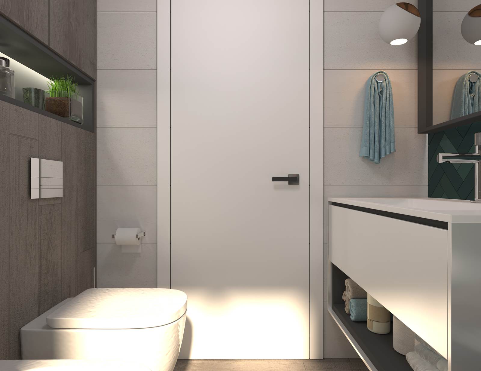 Ванная на 3 этаже в проекте "Таунхаус для большой семьи"