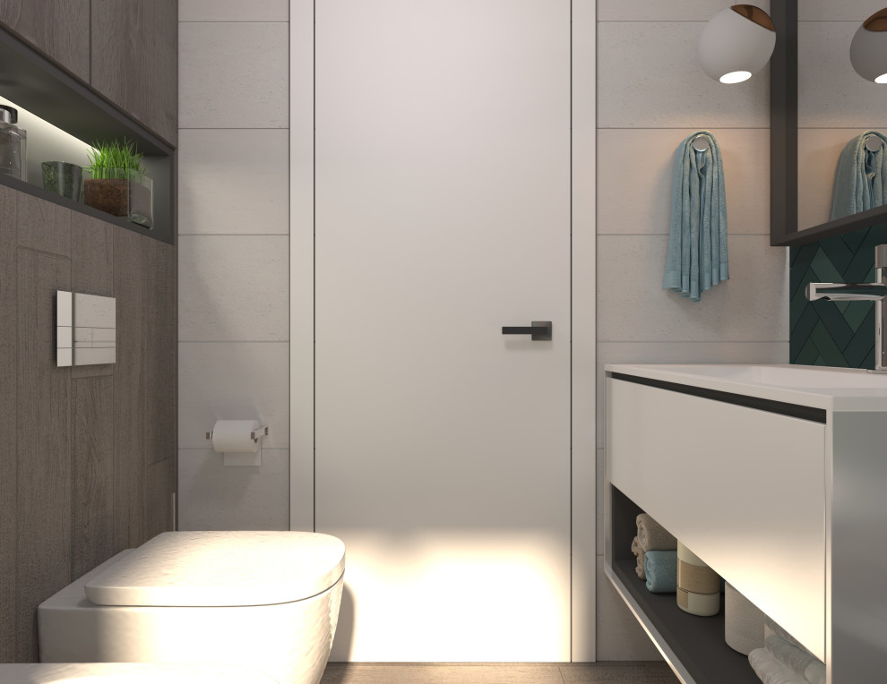 Ванная на 3 этаже в проекте "Таунхаус для большой семьи"