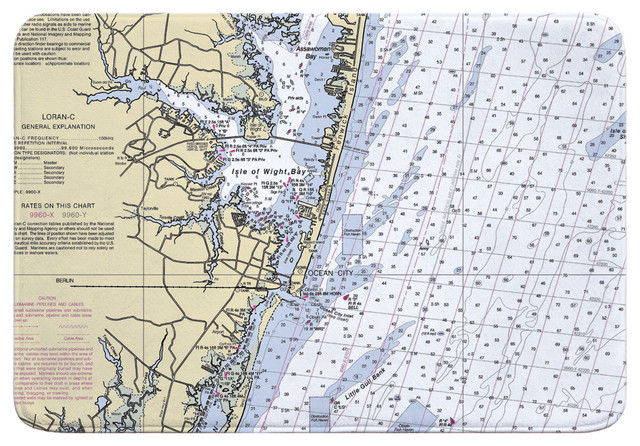 Md Ocean City Md Nautical Chart Memory Foam Bath Mat Contemporary Bath Mats By Island Girl Home Inc