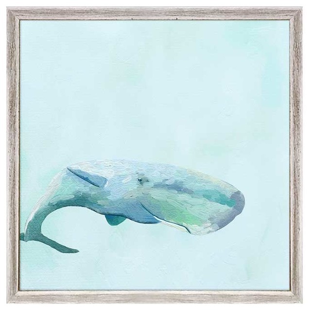 "Swimming Whale" Mini Framed Canvas by Cathy Walters