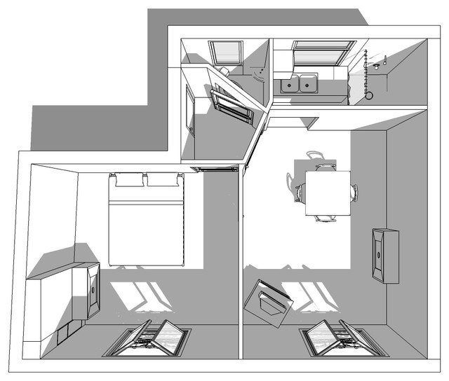 Visite en 3D d'un appartement malin de 40 m² - Elle Décoration