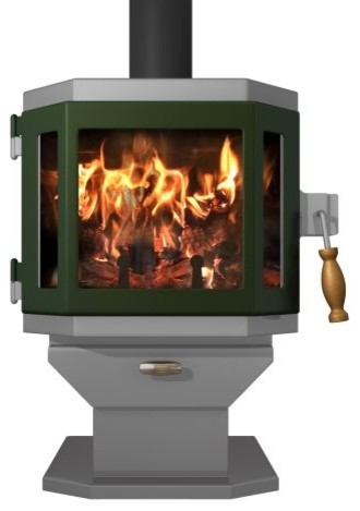 Catalyst Pewter Wood Stove With Adobe Tan Door Contemporary