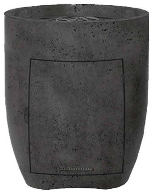Pentola 3 Concrete Propane Gas Fire Pit Ebony 24 Industrial