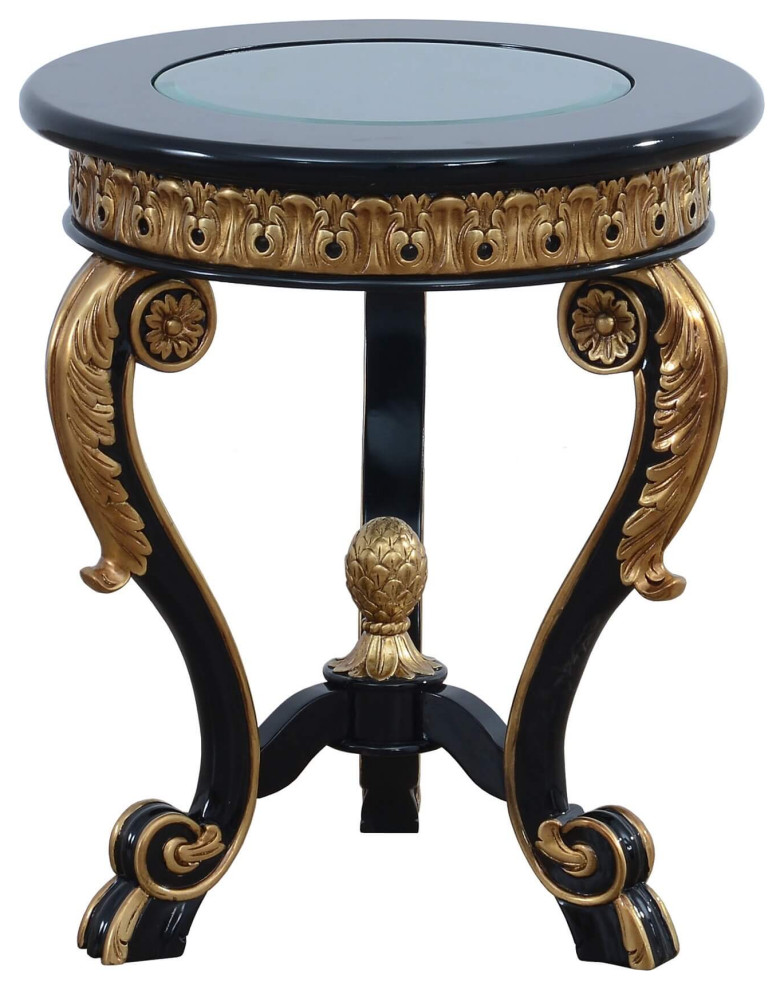 European Furniture Raffaello Luxury Round End Table Victorian Side