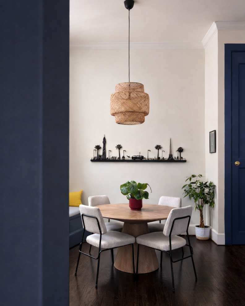 Breakfast Nook with Blue Walls