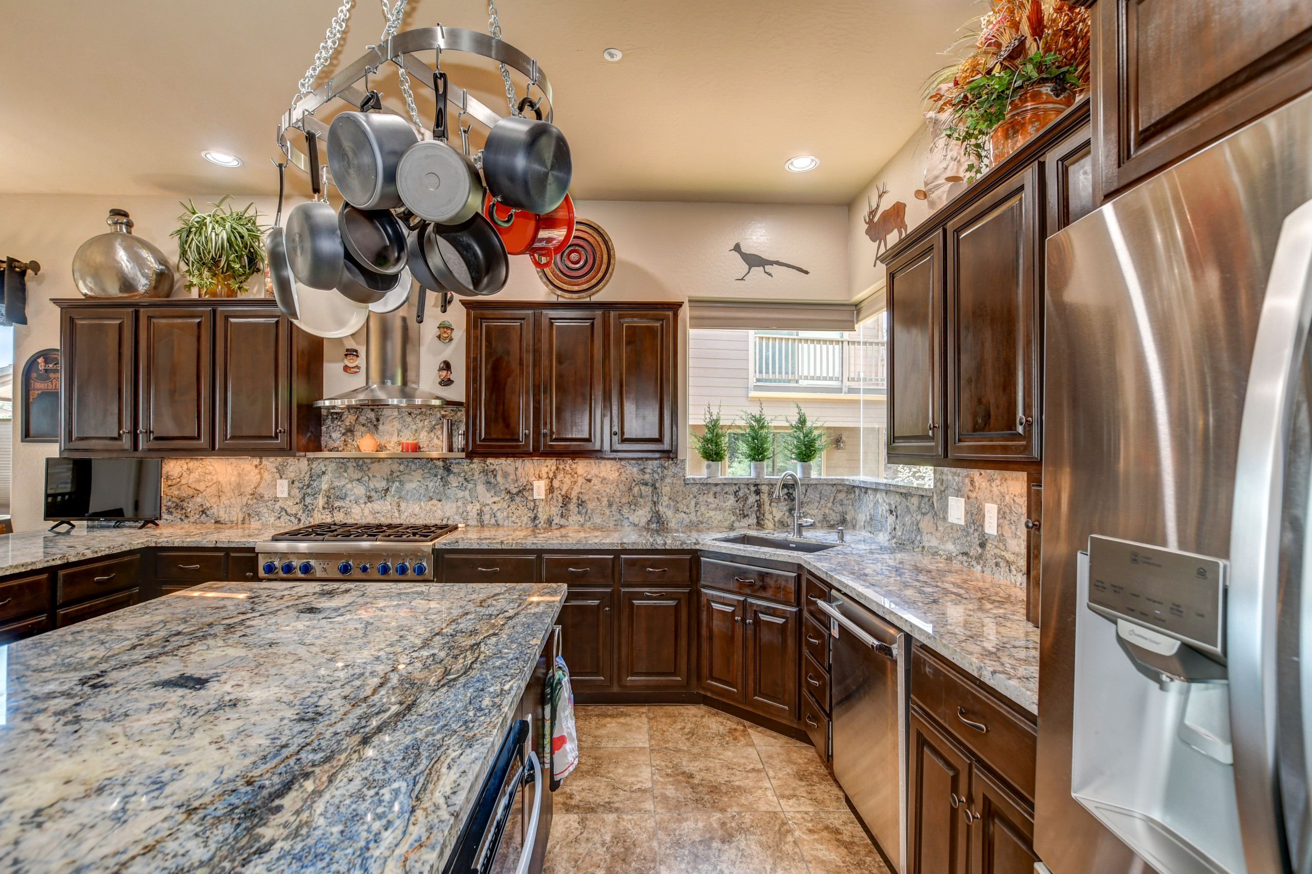 Azul Fantasy Granite with full height back splash