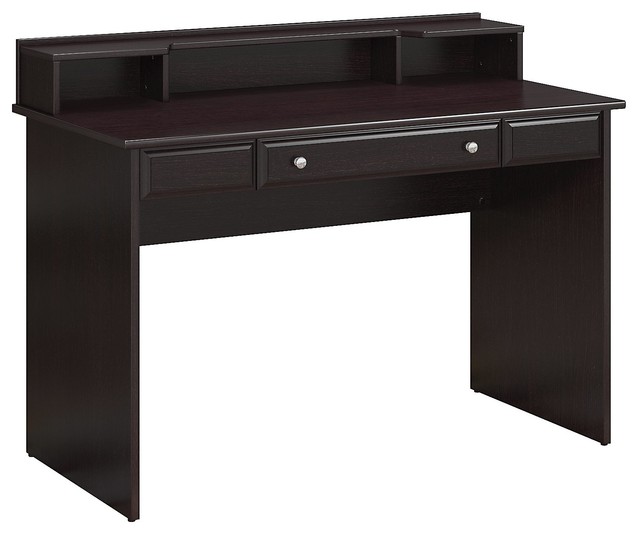 Cabot Writing Desk With Desktop Organizer Espresso Oak Desks