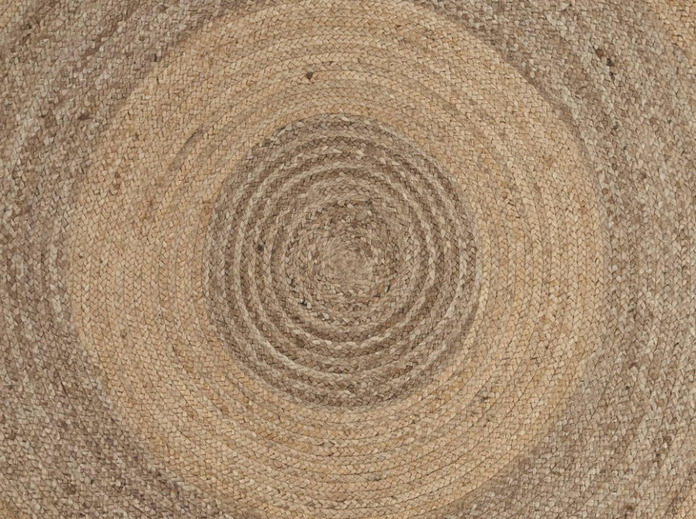 Two Toned Natural Jute Area Rug Beach Style Area Rugs by