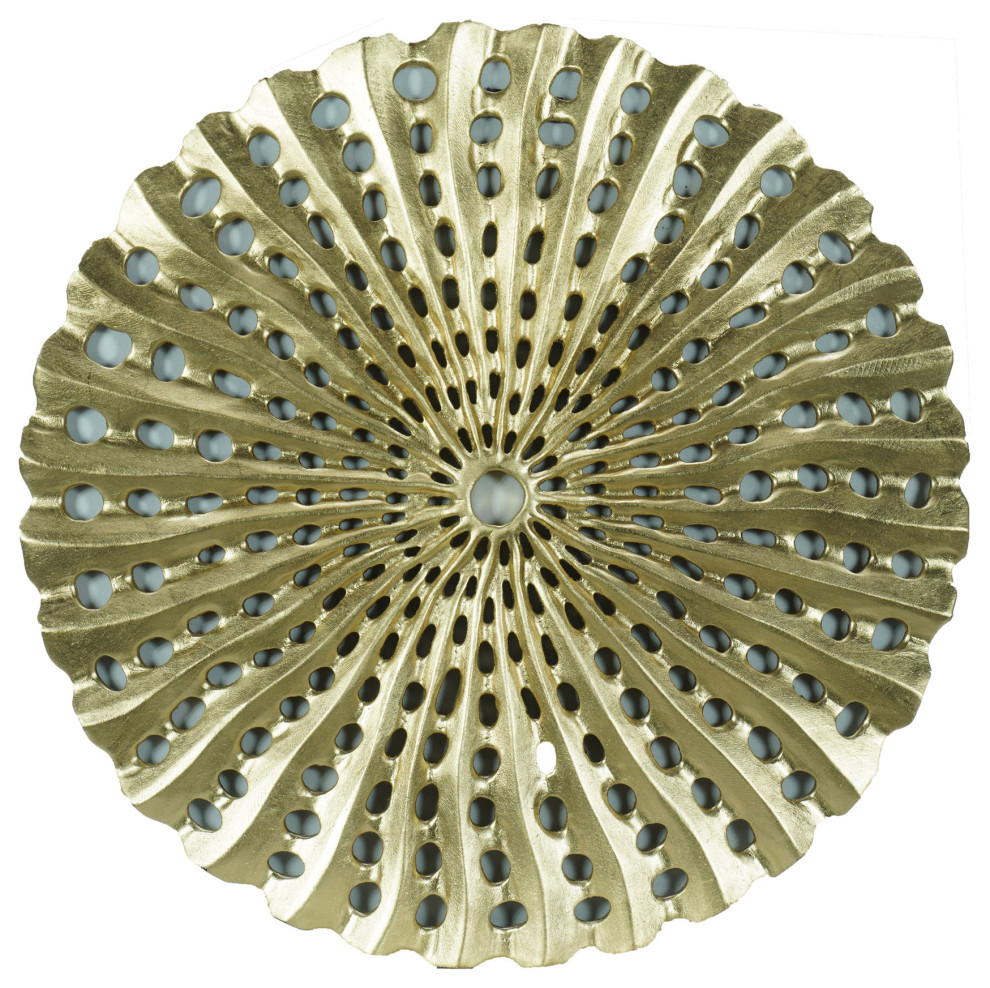 Abstract Gold Plate Wall Décor Contemporary Wall Accents by Huji