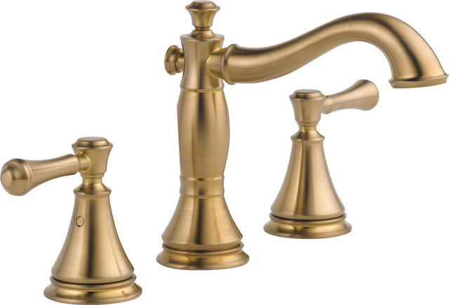 Delta Cassidy Two Handle Widespread Bathroom Faucet Traditional Bathroom Sink Faucets By The Stock Market Houzz