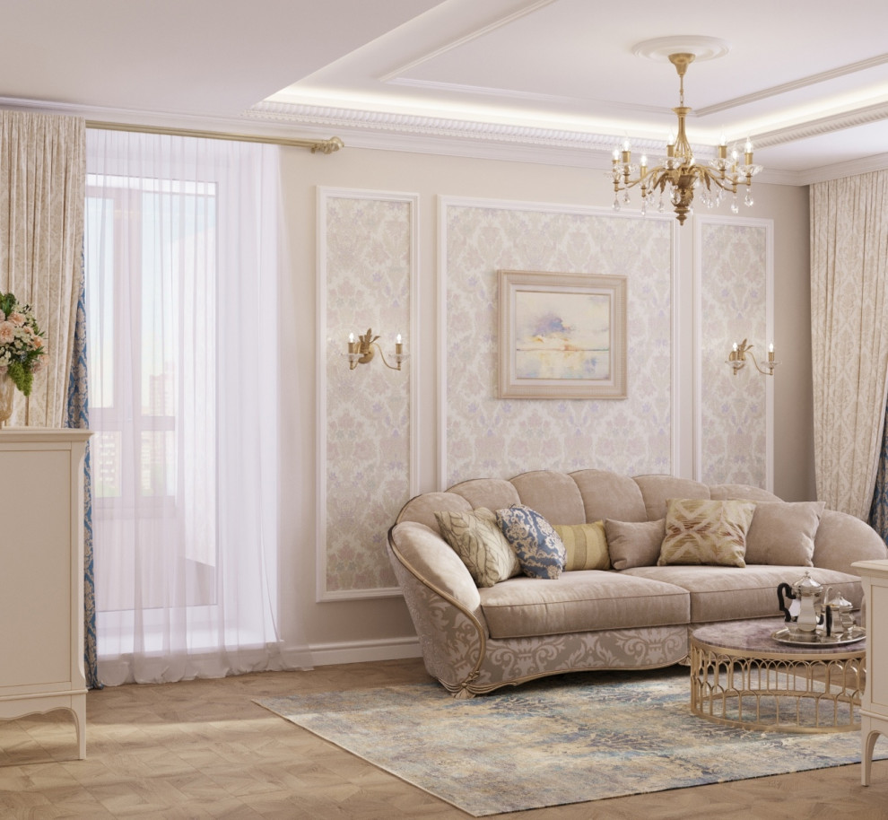 Новицкая, проект 2х комнатной квартиры в классическом стиле