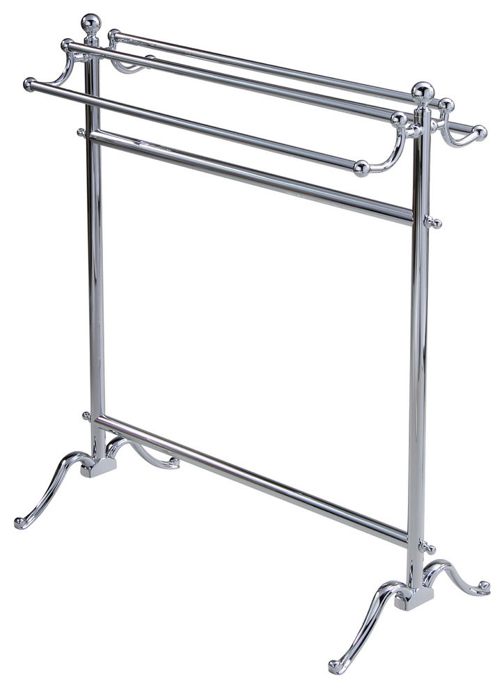 Essentials Free Standing Floor Double Towel Holder Transitional