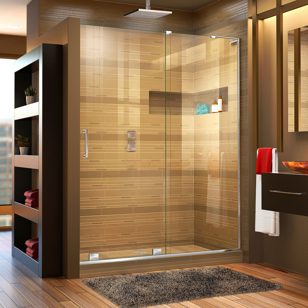 DreamLine MirageX 4448"W Sliding Shower Door, Chrome; Right Wall Installation, 4448" W x 72