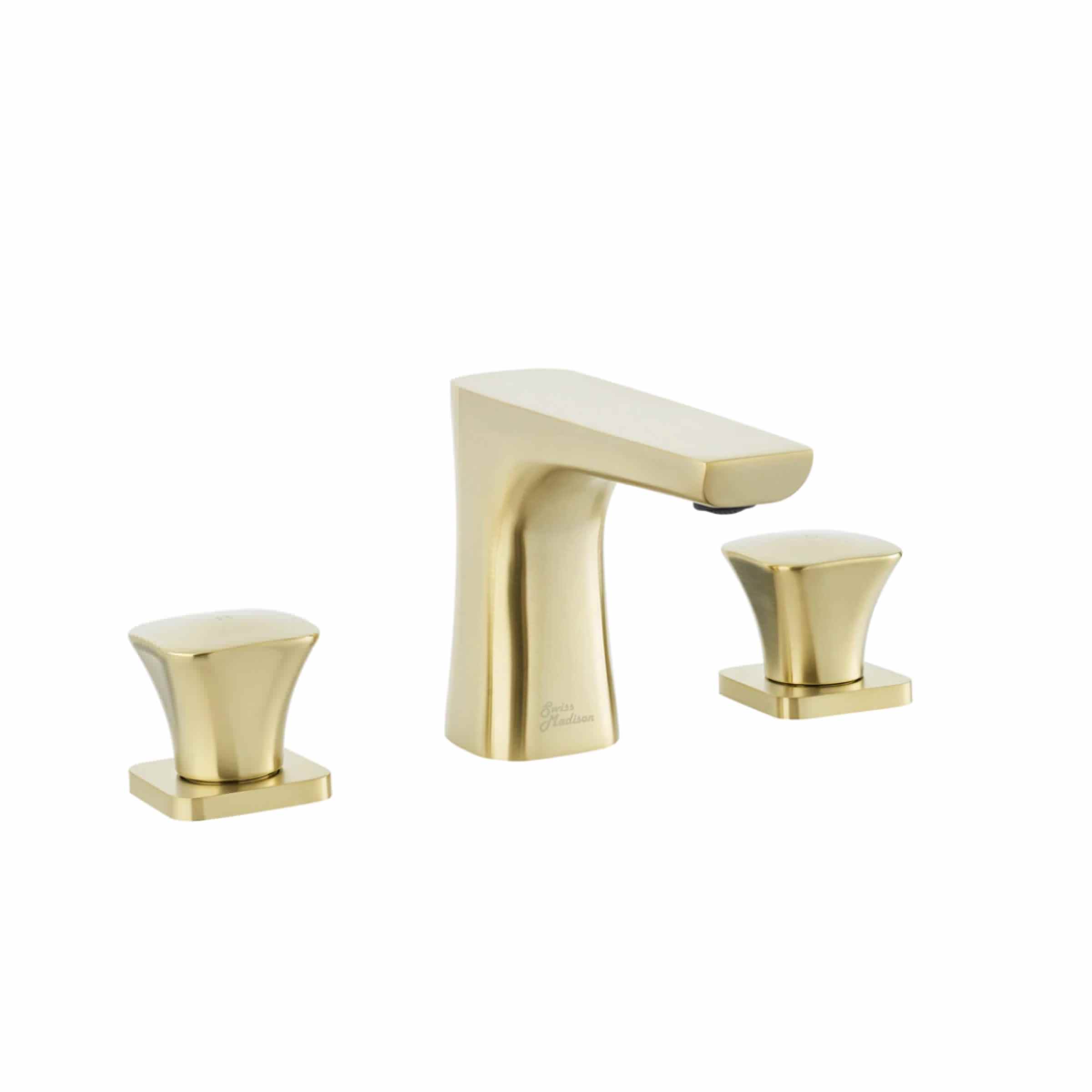 Monaco 8 in. Widespread, 2-Handle, Bathroom Faucet in Brushed Gold.         Finishes: Oil Rubbed Bronze, Brushed Nickel, Chrome, & Matte Black (SM-BF22MB)