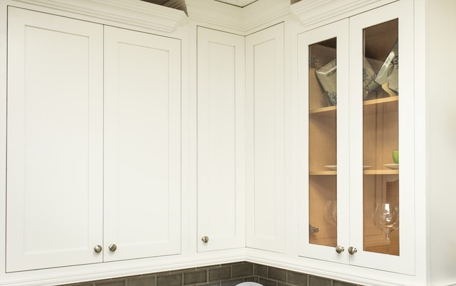 White Shaker Inset Cabinets Transitional Kitchen Los Angeles