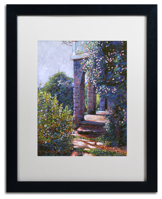 David Lloyd Glover 'Climbing Roses' Art, Black Frame, 16"x20", White Matte