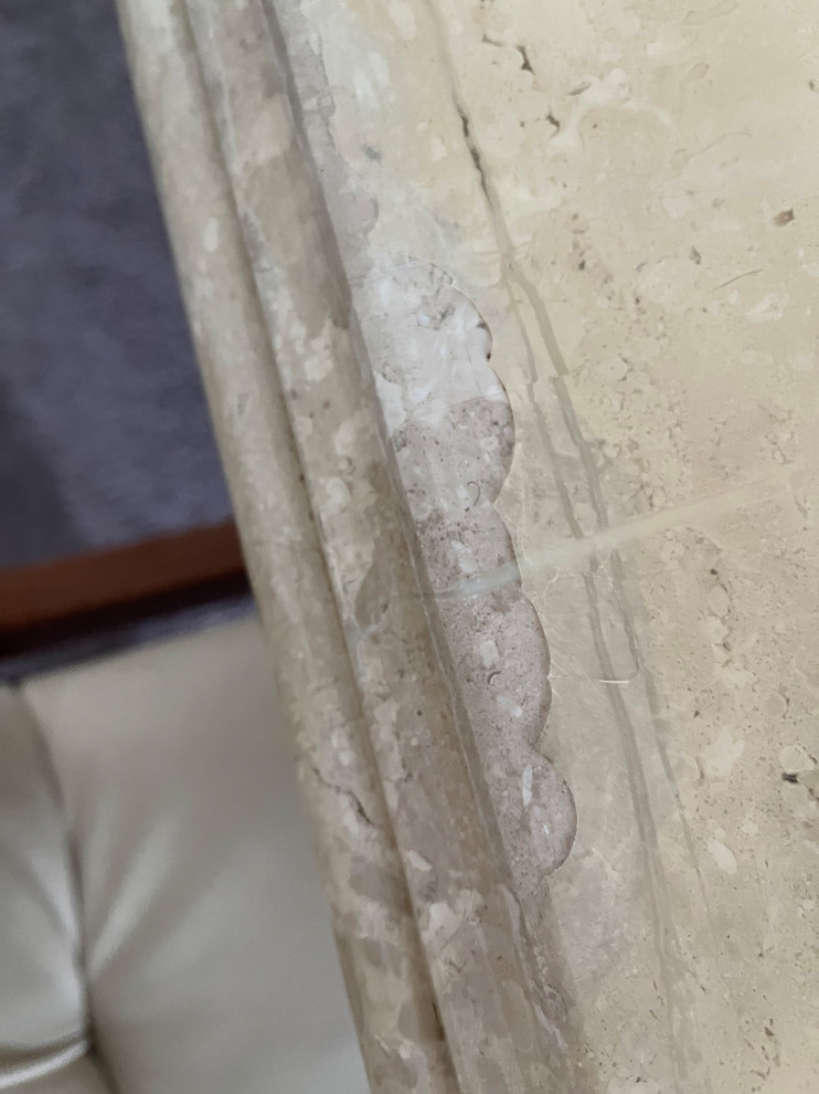 Help repair plastic seal travertine table