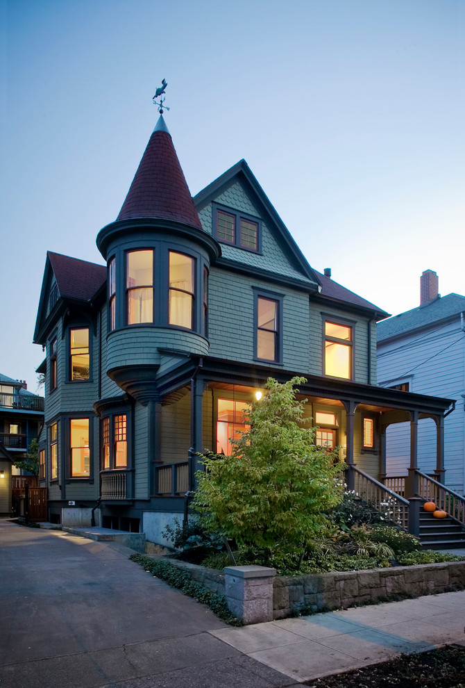 Ornate exterior home photo in Portland
