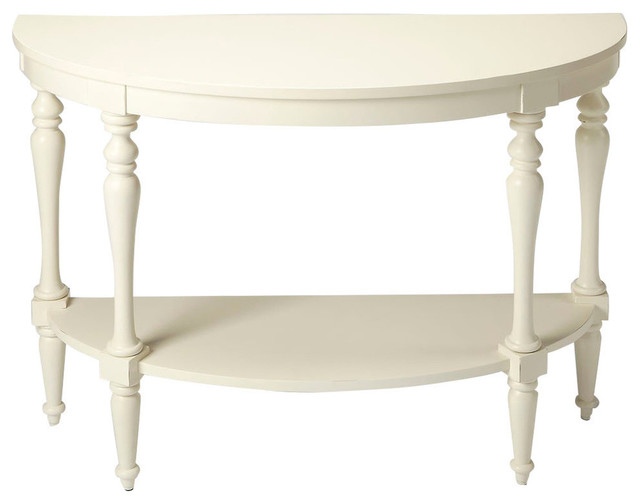 Butler Amherst White Demilune Console, Butler Demilune Console Table
