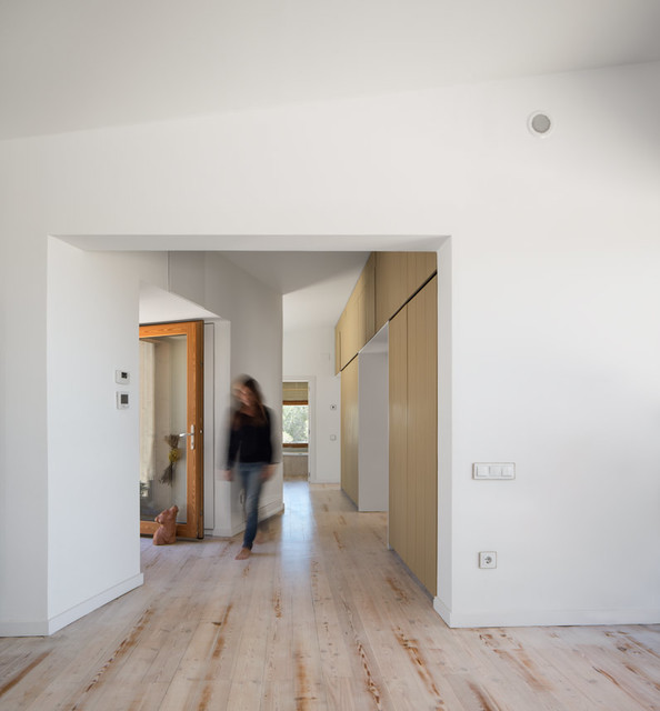 Una casa autosuficiente: sin conexi&oacute;n a la red el&eacute;ctrica modern-entrance