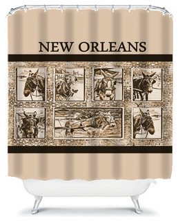 New Orleans Mules Sepia Shower Curtain Eclectic Curtains New Orleans Mules Sepia Shower Curtain Eclectic Curtains By Gifts The Beach