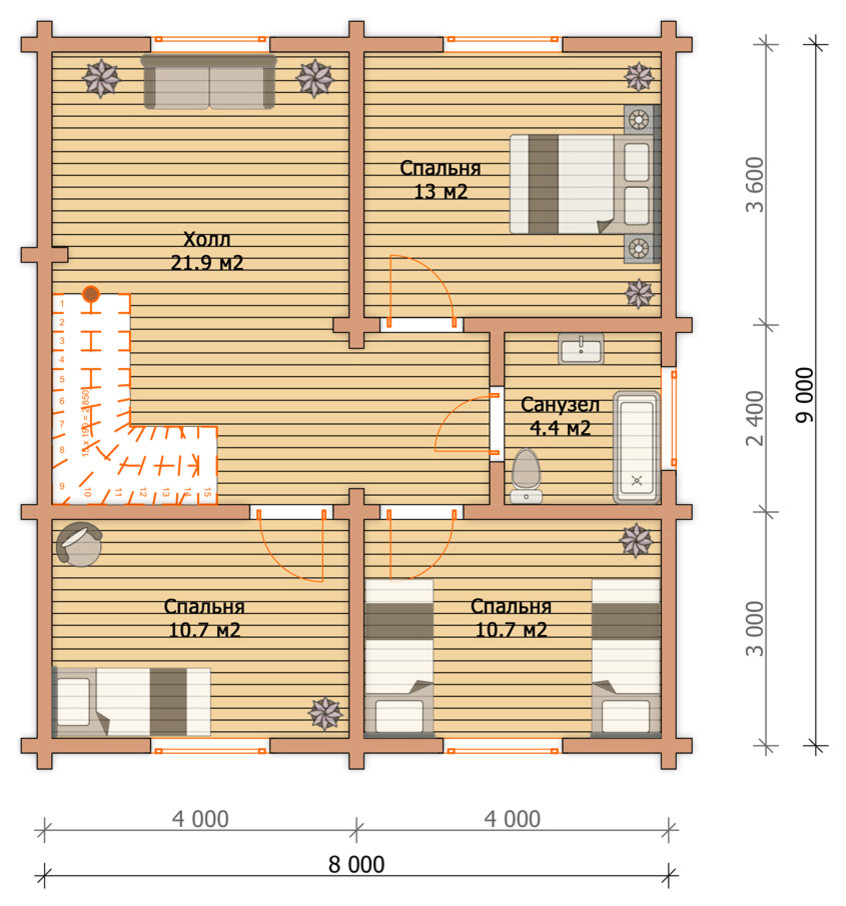 Дом из профилированного бруса "Радонеж"