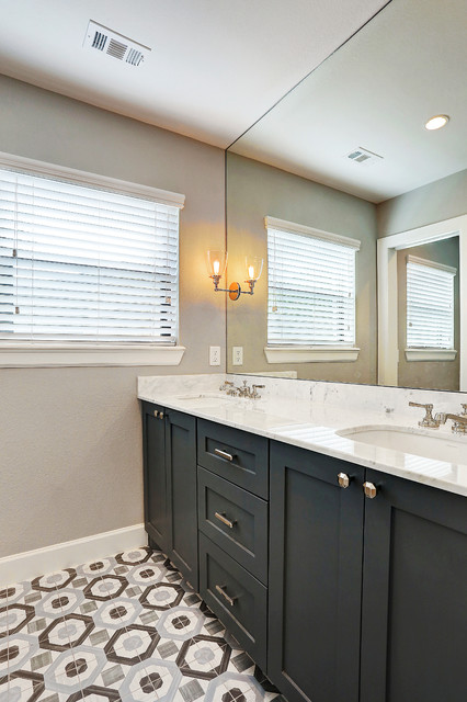 Brass in the Branch transitional-bathroom