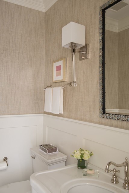Shingle Style New Construction transitional-powder-room