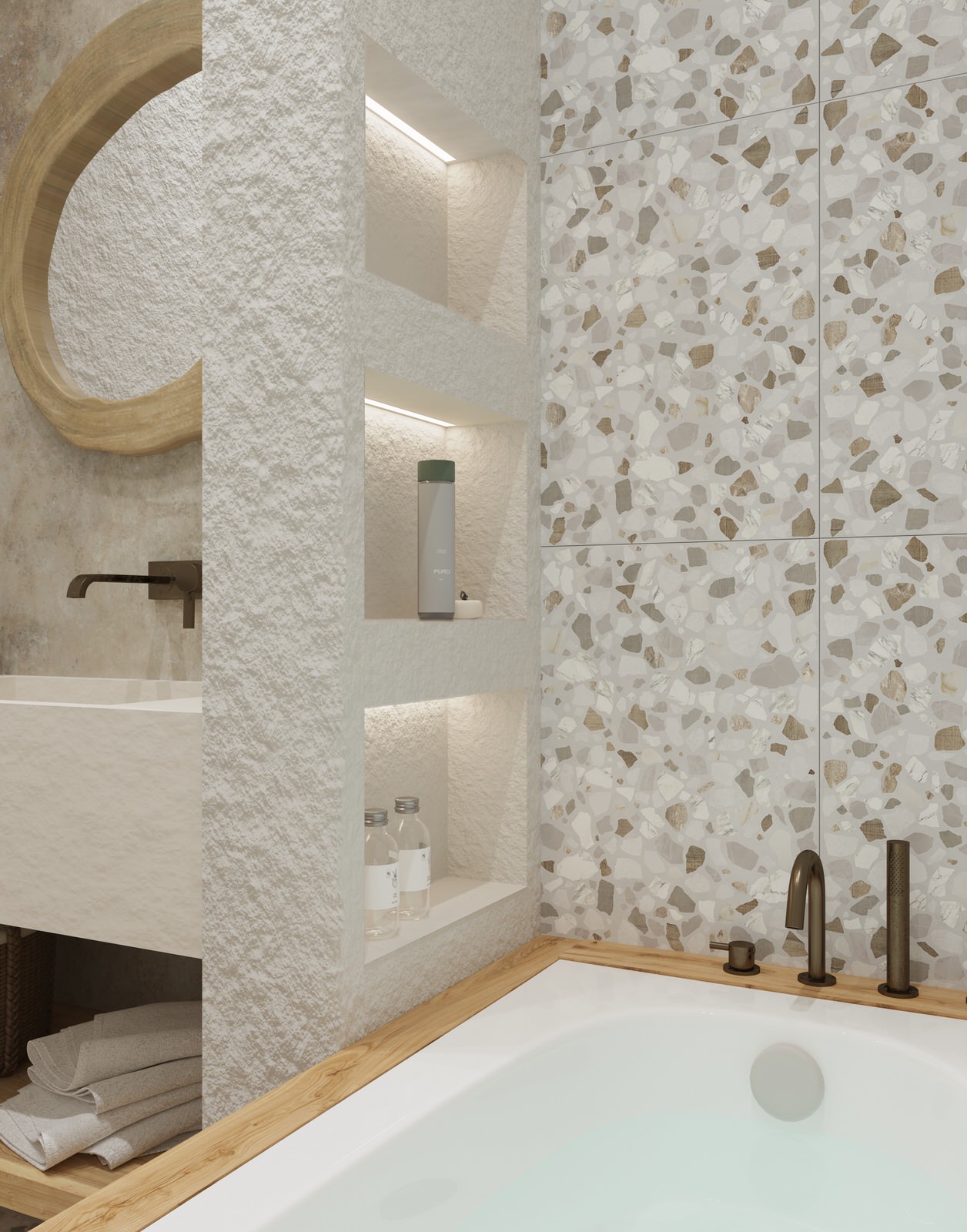 Проект квартиры в Москве, стиль ваби-саби