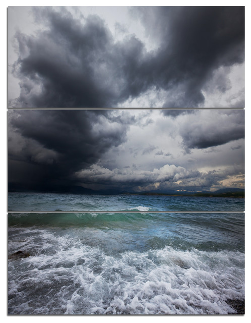 Troubled Sea Under Stormy Sky Beach Photo Canvas Print 28x36 3 Panels Beach Style Prints And Posters By Design Art Usa Troubled Sea Under Stormy Sky Beach Photo Canvas Print 28x36 3 Panels Beach Style Prints And Posters By Design Art Usa