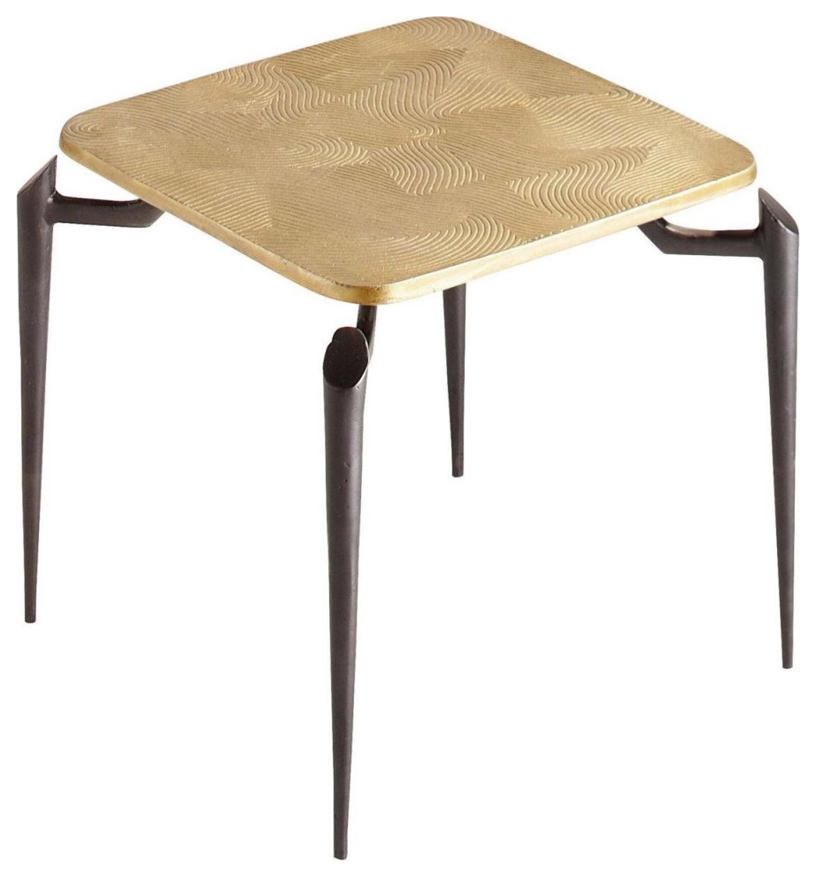 Tarsal End or Side Table, Black and Gold