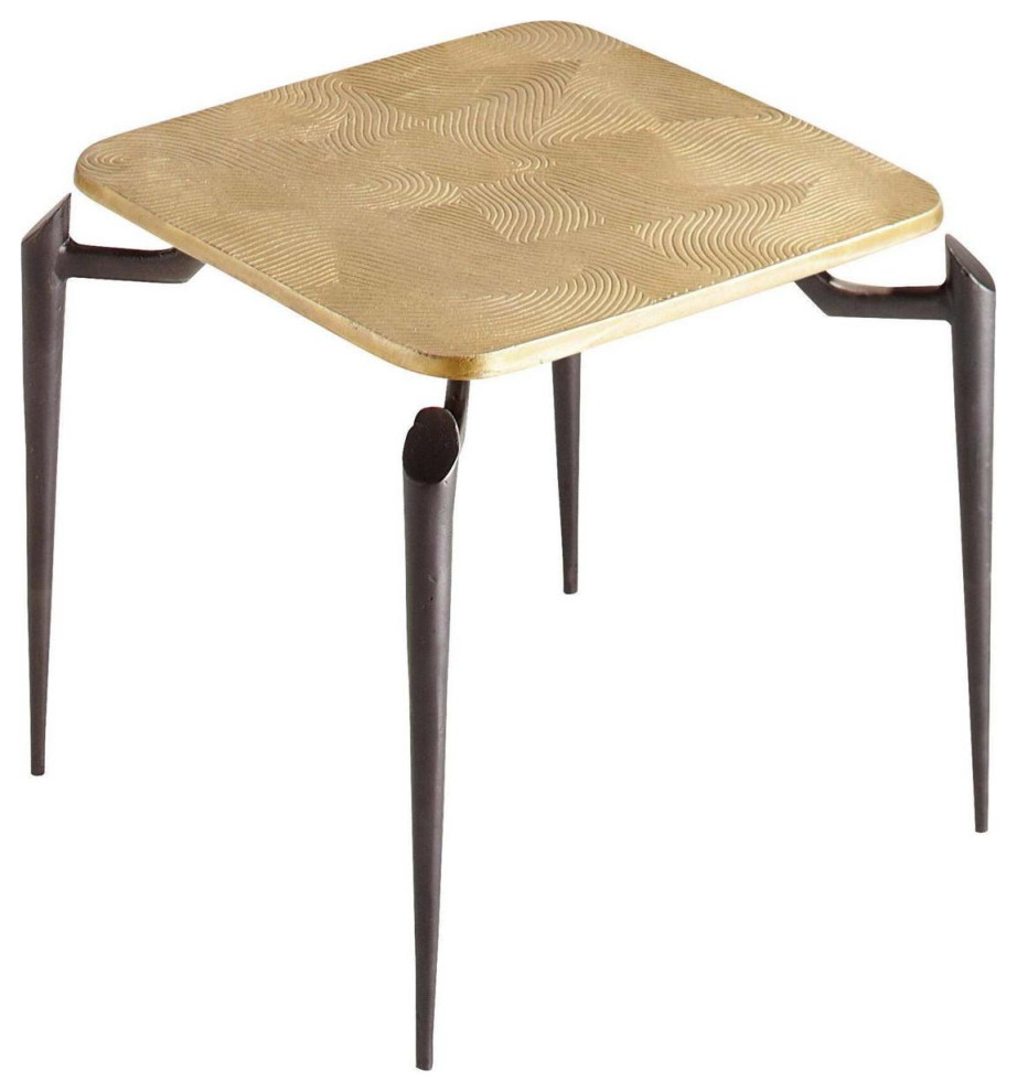 Tarsal End or Side Table, Black and Gold Midcentury Side Tables And