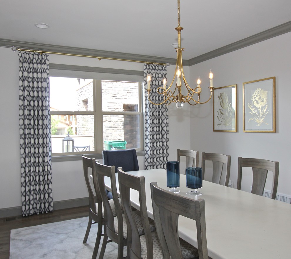 Transitional dining room photo in Denver