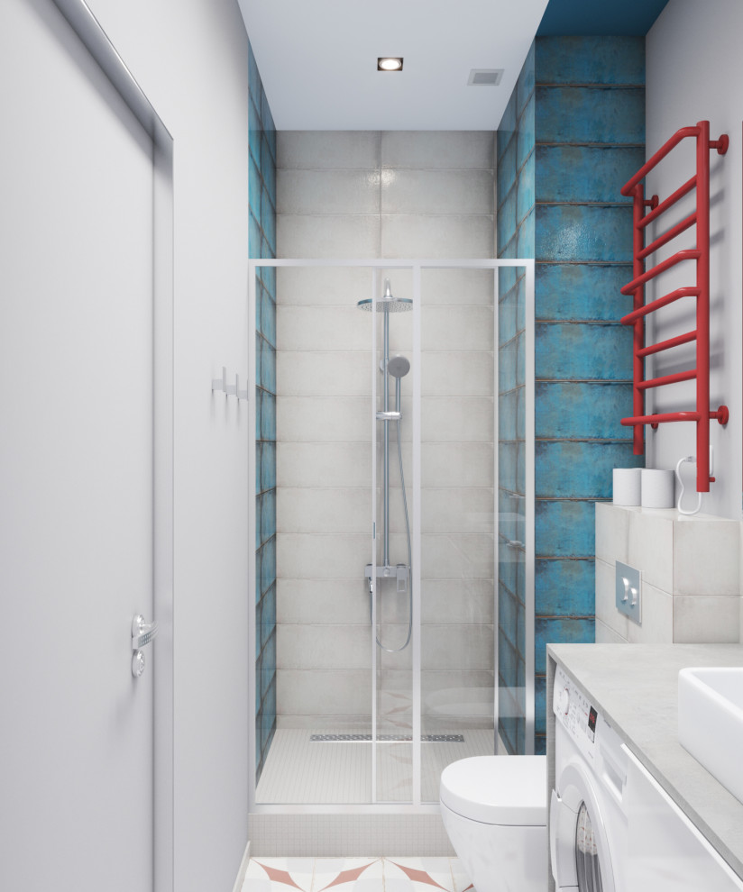 Студия с красными акцентами