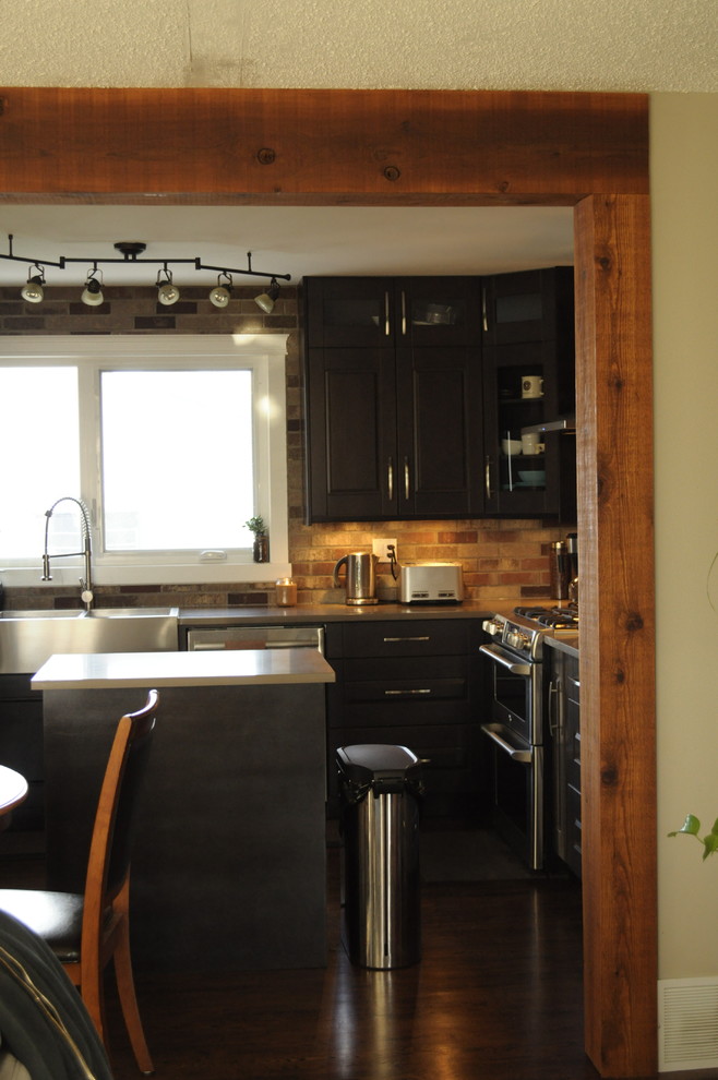 Mountain style kitchen photo in Calgary