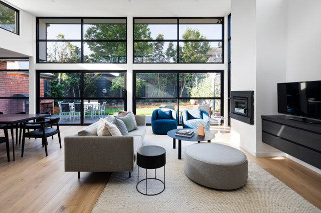 Open Plan Living moderne-dagligstue