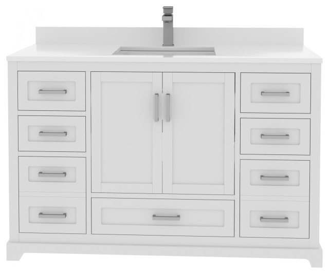 Maya Bathroom Vanity, 48" Transitional Bathroom Vanities And Sink Consoles by Ayna Decors