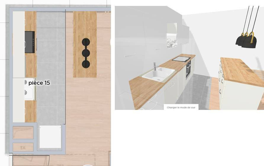 Délimitation sol cuisine / salon