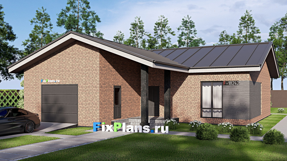 Проект одноэтажного дома 16х14м S140м2 F-18242