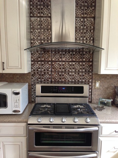 Dramatic Tin Backsplash Contemporary Kitchen Tampa