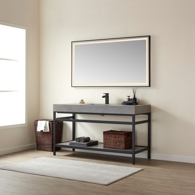 Funes Bath Vanity without Mirror, 60'' Single Sink - Transitional ...