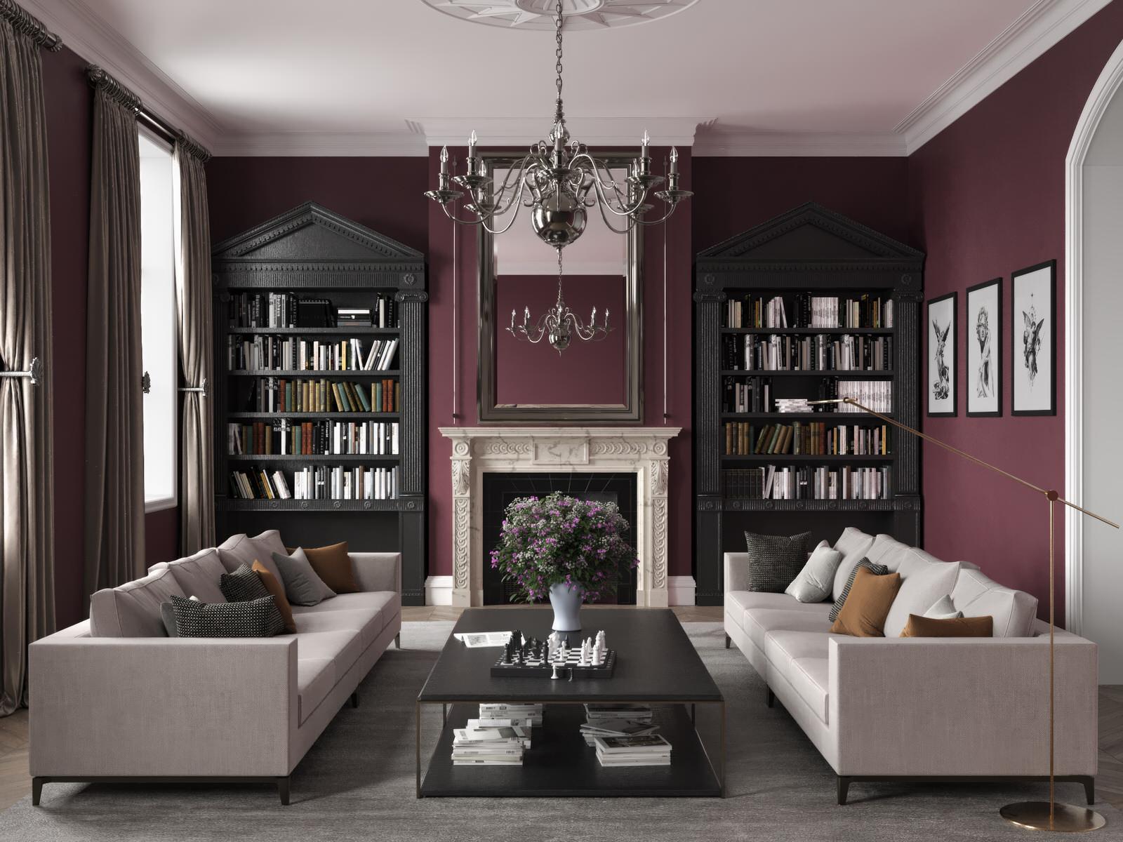 Гостиная с камином