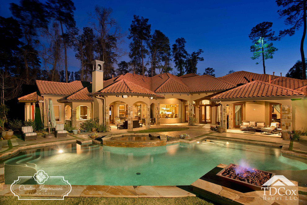 Inspiration for a rustic pool remodel in Houston