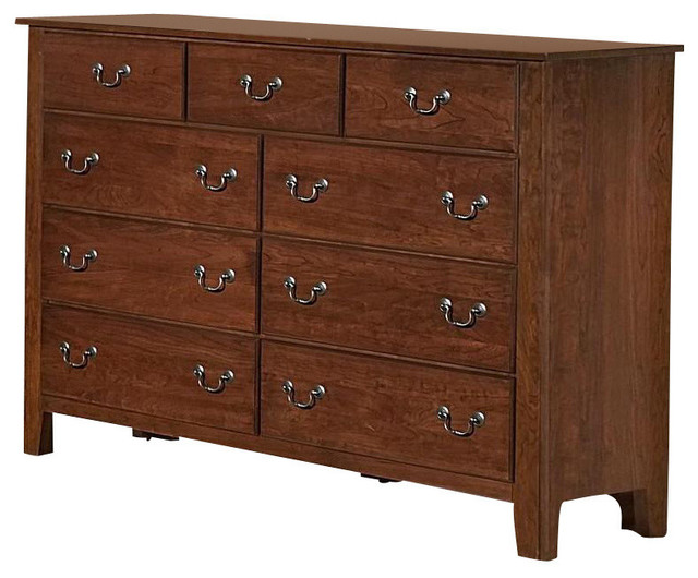 Vaughan-Bassett Appalachian Hardwood Simply Cherry 9-Drawer Dresser, Solid Che