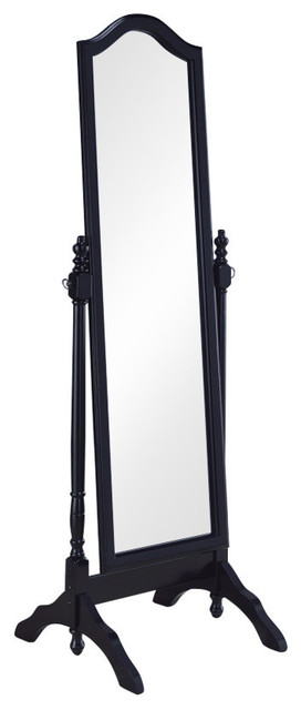 Benzara BM160271 Artistically Charmed Cheval Mirror With Arched Top, Black