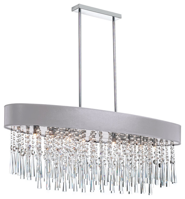 Dainolite Josephine 8 Light Oval Crystal Chandelier Polished Josephine 8 Light Oval Crystal Chandelier Polished Chrome Silver Contemporary Chandeliers