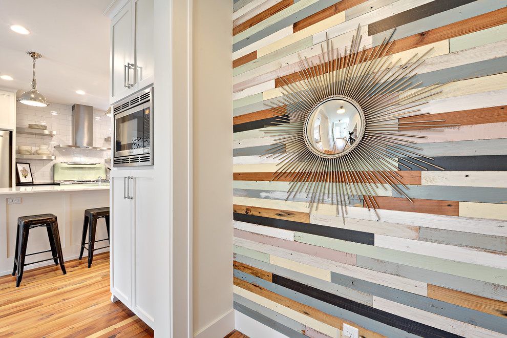 Example of a transitional kitchen design in Austin