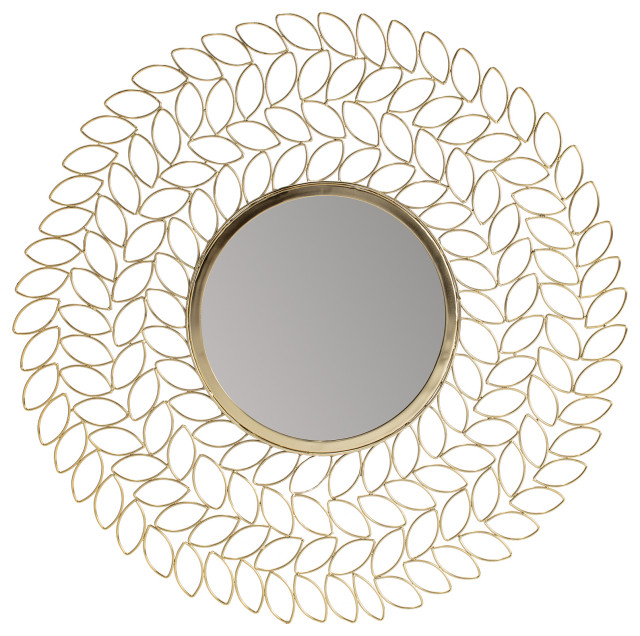 Damon Gold Leaf Wall Mirror Contemporary Wall Mirrors by Brewster