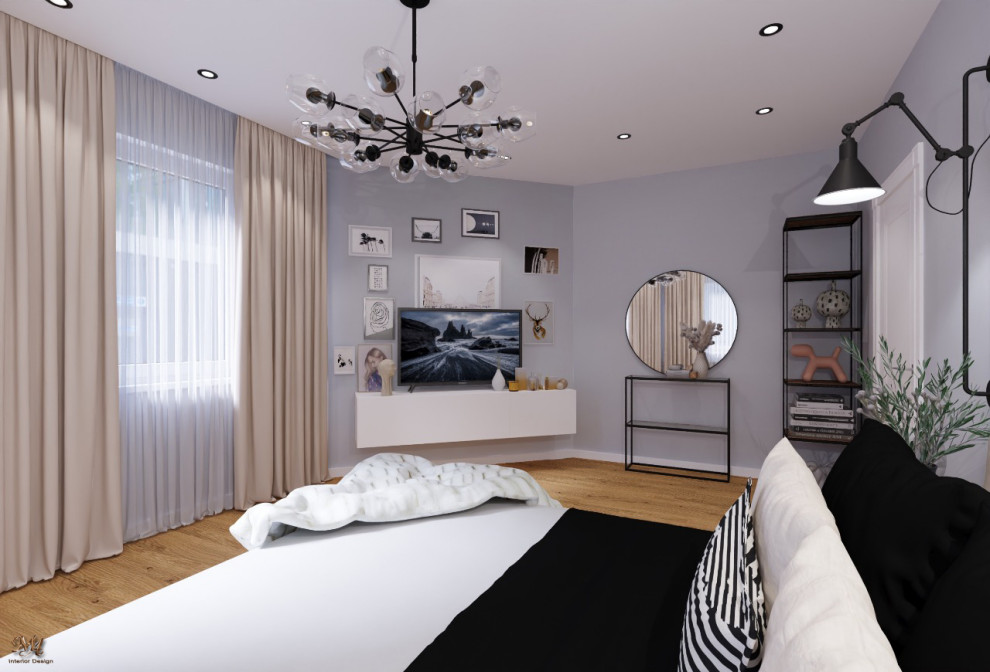 Готовый дизайн проект спальни "Шестой угол"